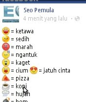 Kode Emoticon Facebook Lengkap