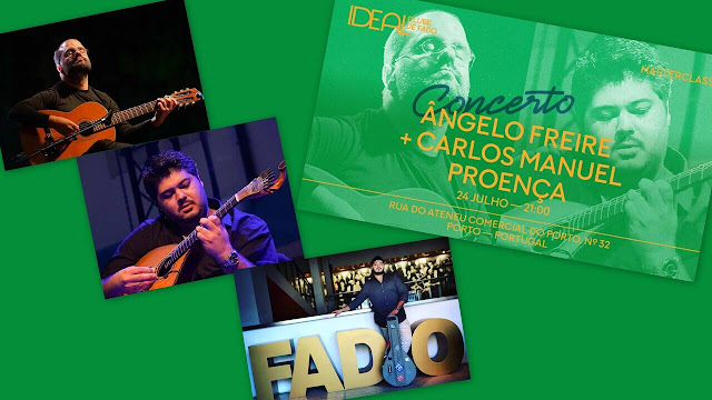 Cartaz alusivo aos Concertos de Guitarra Portuguesa no Ideal Clube do Fado.