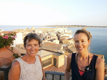 Leslie and Jayne at the roof top bar