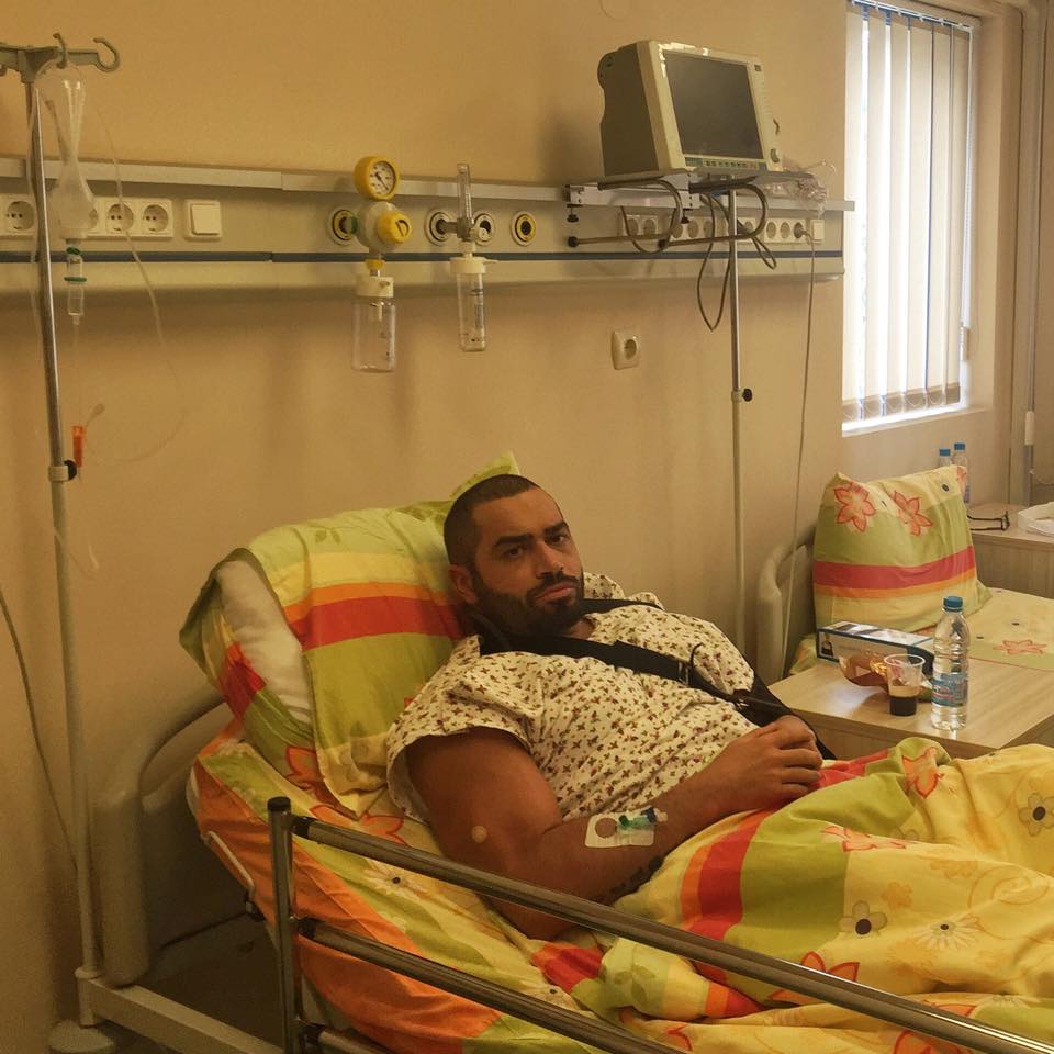 Lazar Angelov after the surgery