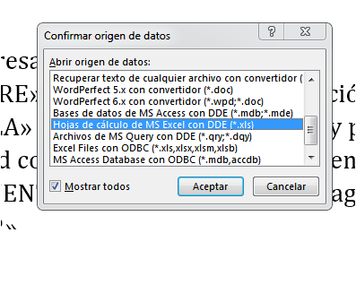 como hacer combinación de correspondencia