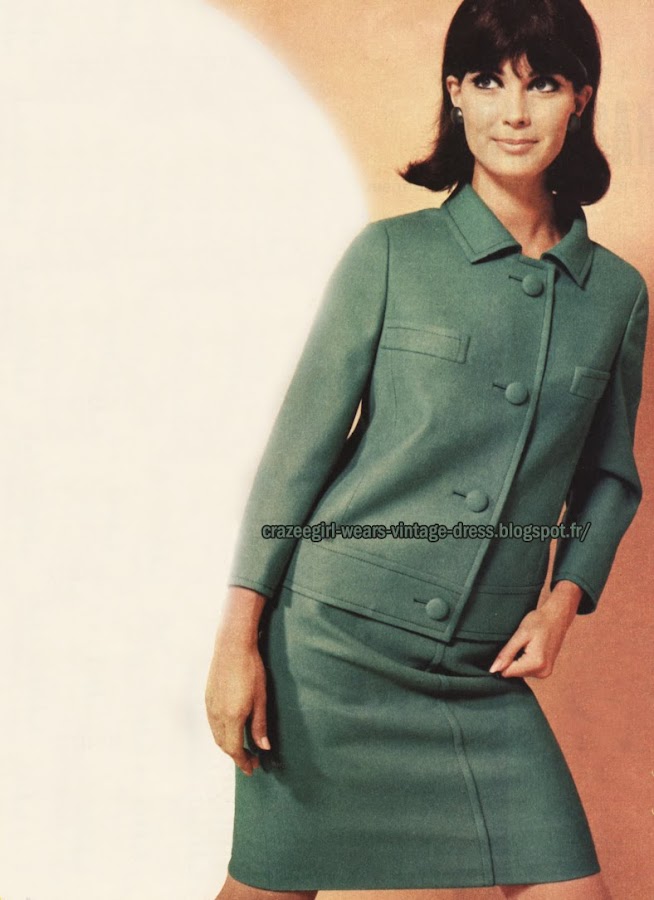 1967 - green mod suit skirt 60s 1960 mod