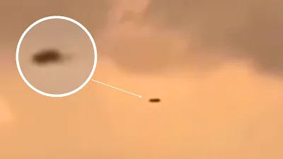 Croatia UFO spraying something behind it over mountain 2023.