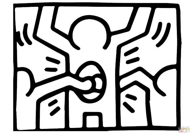 Click The Pop Shop  By Keith Haring Coloring Pages To View Printable  Version Or Color It Online Patible With Ipad And Android Tablets