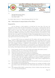 AIASC Letter regarding modernization & computerization in post offices