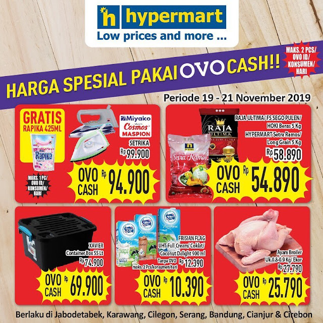 #Hypermart - #Promo Harga Special Pakai OVO Cash Periode 19 - 21 November 2019