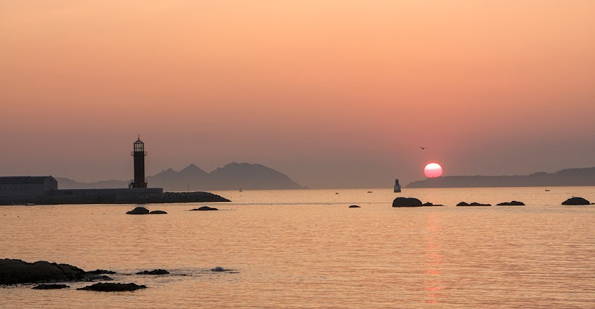 navegar fondeo bouzas vigo puesta de sol