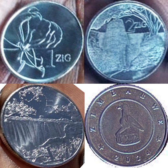 Zimbabwe ZiG coins 2024 - New circulating coins