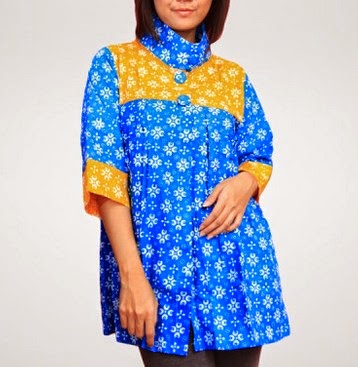 Model gambar  desain  baju batik untuk  wanita gemuk terbaru 