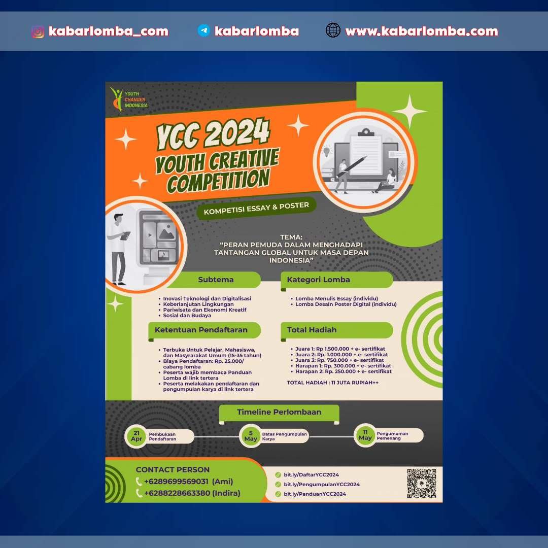 Lomba Esai dan Poster Nasional Youth Creative Competition 2024