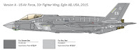 Italeri 1/72 F-35 A LIGHTNING II CTOL Version (1409) Colour Guide & Paint Conversion Chart