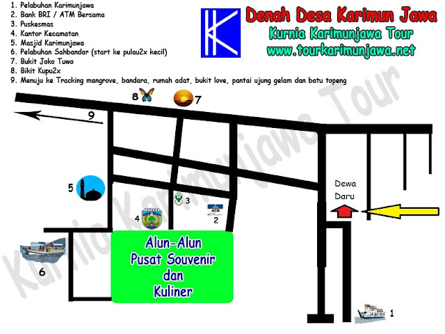 peta lokasi hotel dewa daru karimun jawa