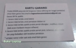 Kartu Garansi KOGAN Asli