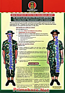 Nigerian Army Recruitment: How To Apply for 75 RRI – 2016