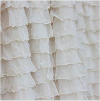 Cream Ruffle Shower Curtain