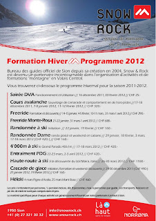 Programme Snow&Rock hiver 2011-2012