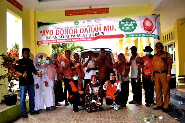 Dalam Rangka HAB, Kemenag Pidie Jaya Laksanakan Kegiatan Donor Darah Bersama