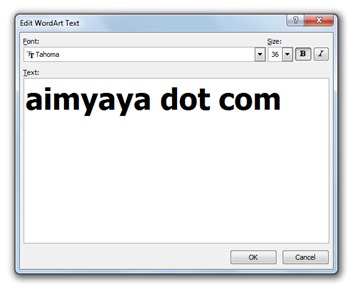 gambar cara mengisi teks wordart 