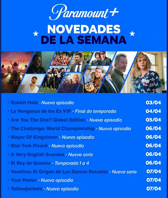 Novedades Paramount+: Estrenos de películas y series de la semana (3 al 9 de abril de 2023)