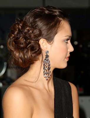 messy updo hairstyles. Jessica Alba Updo Hairstyle