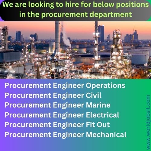 We are looking to hire for below positions in the procurement department