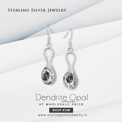 dendrite opal wholesale earrings 925