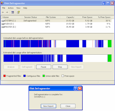 Tips Komputer - Fungsi Disk Defragmenter