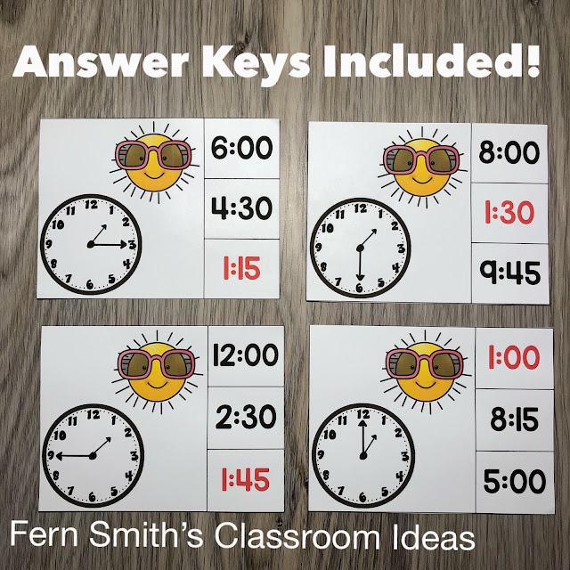 Click Here to Download This Time to the Quarter Hour Clip Cards Back to School September Bundle to Use in Your Classroom Today!