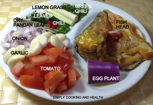 Ingredients for Spicy Fish head curry