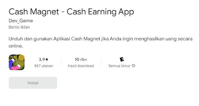 aplikasi penghasil uang cash magnet