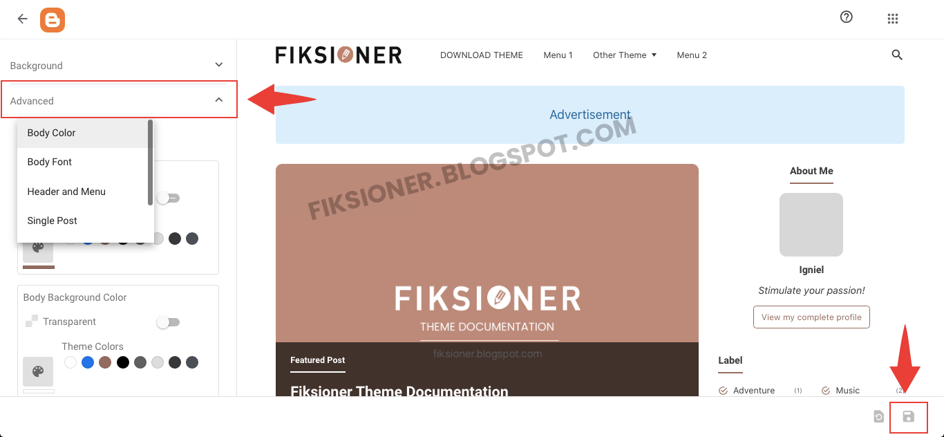 Tutorial Ganti Warna Template Fiksioner