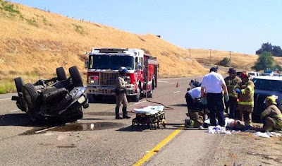fresno county rollover pickup truck accident friant road