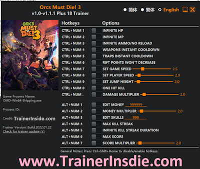 Orcs Must Die! 3 - Trainer v1.1.1 Plus 18 - TrainerInside
