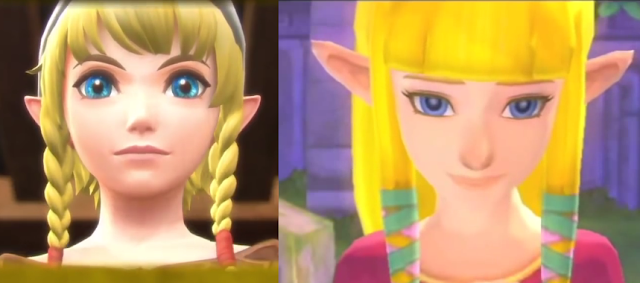 Linkle Hyrule Warriors Legends comparison to Zelda Skyward Sword side-by-side