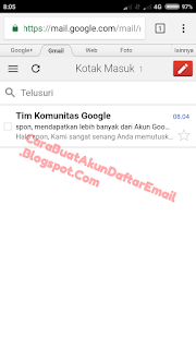 buat email baru lewat hp android