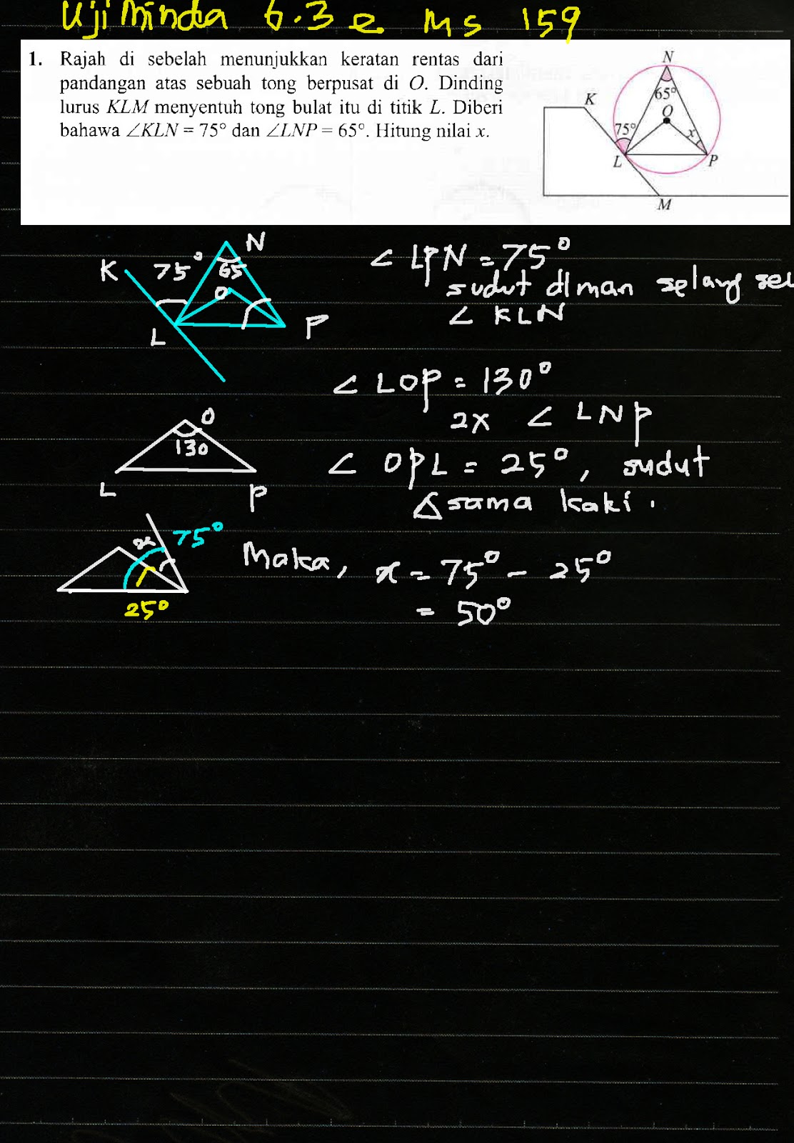 F3 Math Bab 6 Tangen Kepada Bulatan Uji Minda 6 3e