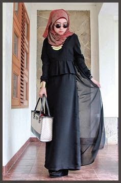  Model Baju Muslim Warna Hitam Terbaru Model Baju Muslim