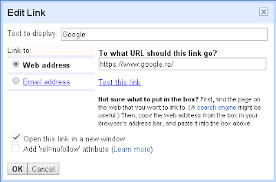 inserare link Blogger