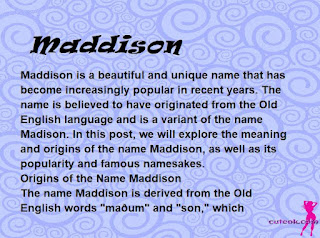 meaning of the name "Maddison"