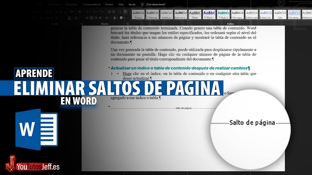 Como Eliminar Saltos de Pagina, Saltos de Sección en Word