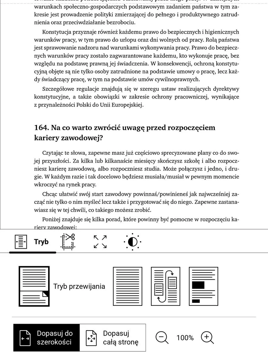 PocketBook Era – strona PDF z włączonym trybem przewijania