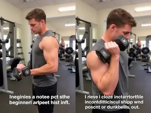 Biceps workout with dumbbells for beginners