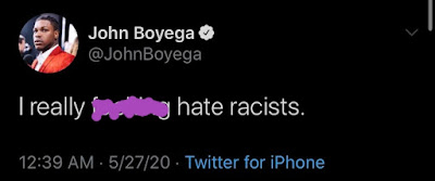 john boyega racist