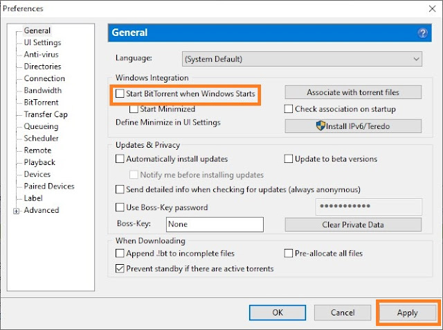 How to Disable Bittorrent autostart On Windows 10