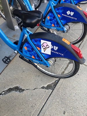 Ice Cream Cone Sticker on blue bike, JP