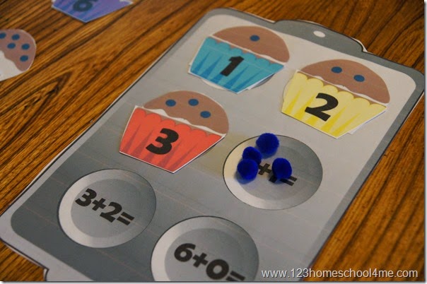 Addition Math Game for Preschool Kindergarten 1st grade