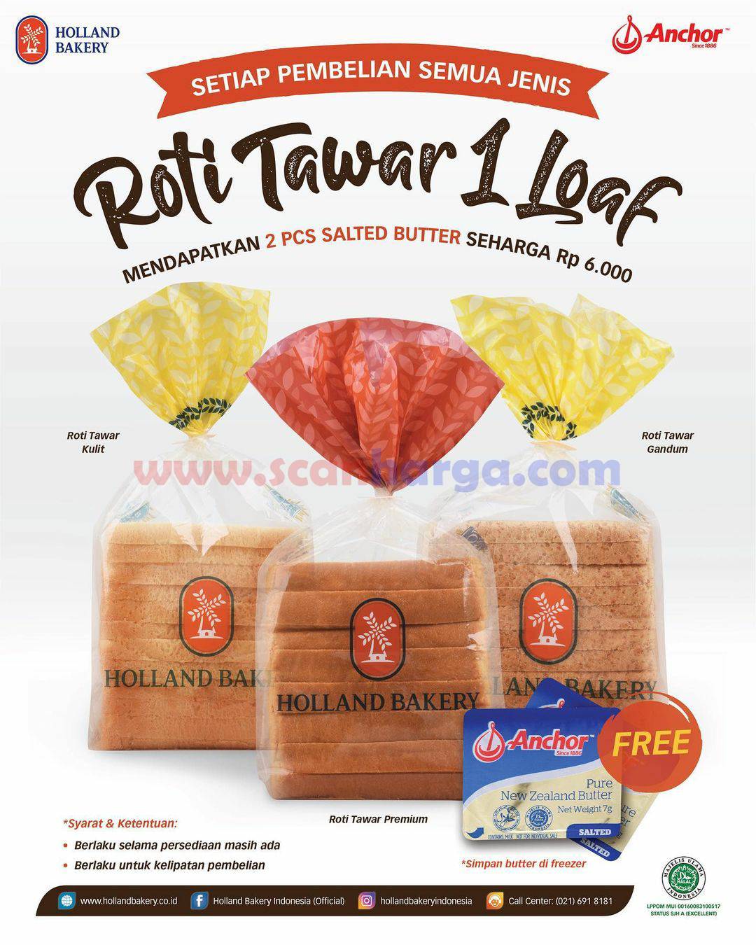 HOLLAND BAKERY Promo 2 Salted Butter ANCHOR Harga hanya Rp 6.000