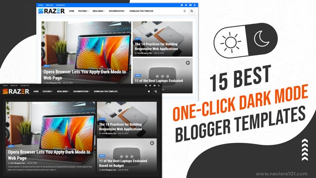 15 Best Free Blogger Templates with Dark mode Feature