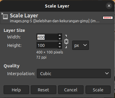 scale layer - resize layer gimp