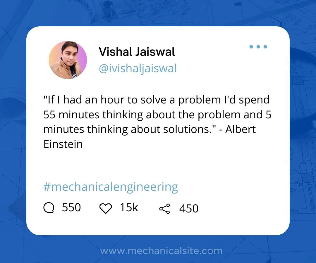 "If I had an hour to solve a problem I'd spend 55 minutes thinking about the problem and 5 minutes thinking about solutions." - Albert Einstein